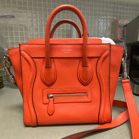 Celine Handbags - Celine Luggage Nano Authentic in Drummed Calfskin